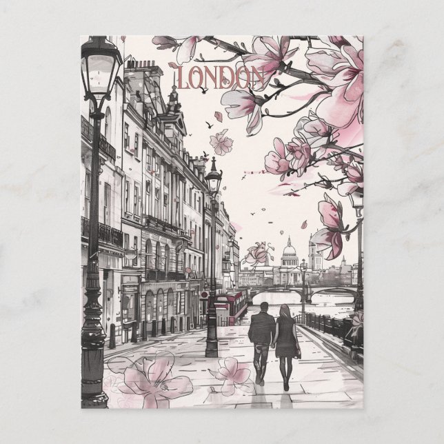 Cartão Postal Romance em Londres (Frente)