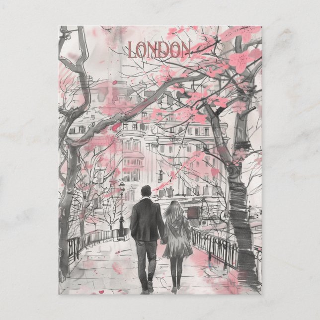 Cartão Postal Romance em Londres (Frente)