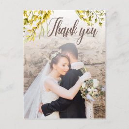 Cartão Postal Romanichel Wildflower Watercolor Obrigado