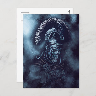 Cartão Postal Romano Centurion Skull, Gladiador Medieval Fantasy