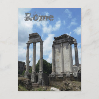 Cartão Postal Romano Ruínas Colunas Antigas Roma Monumento Itáli