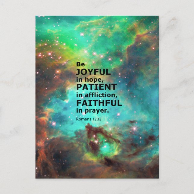 Cartão Postal Romanos 12:12 (Frente)