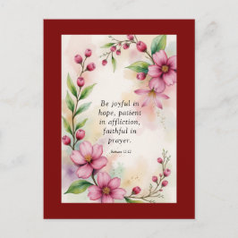 Cartão Postal Romanos 12:12 Versículo da Bíblia Personalizado