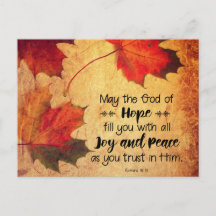 Romanos 15:13 Folhas do outono de Deus da Esperanç