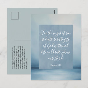 Cartão Postal Romanos 6:23 Versículo Bíblico Personalizável