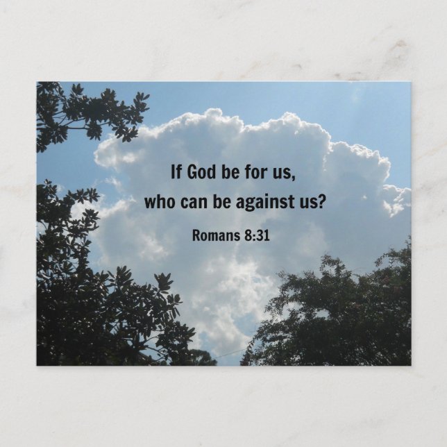 Cartão Postal Romanos 8:31 Se Deus for por nós... (Frente)