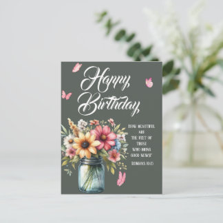 Cartão Postal Romans 10:15 Birthday Postcard