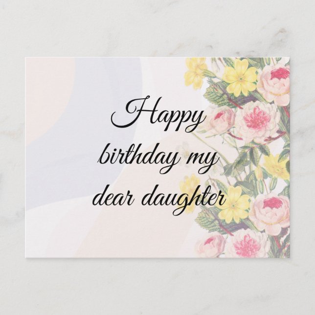 Cartão Postal Romantic blooming flowers  (Frente)