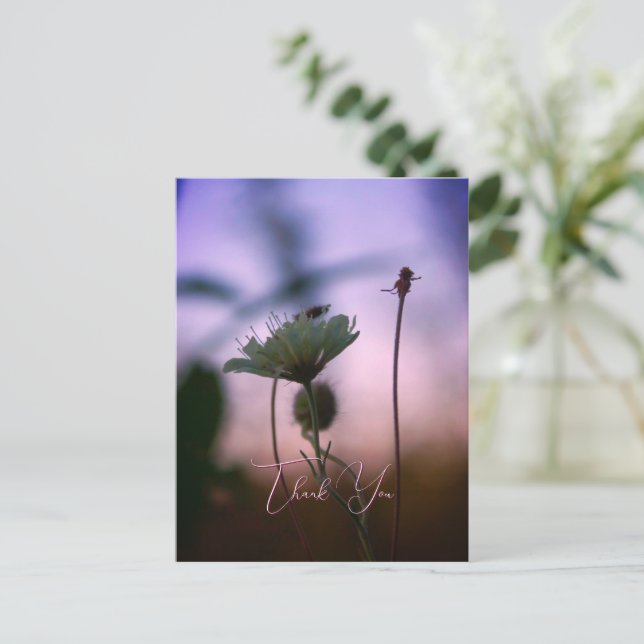 Cartão Postal Romantic Flowers Boho – Botanical Fantasy Thanks (Em pé/Frente)