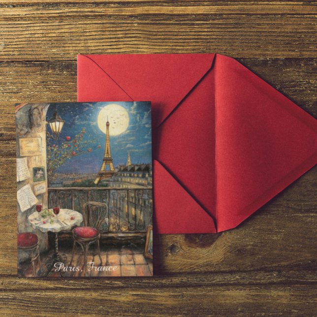 Cartão Postal Romantic Paris France Eiffel Tower Illustration (Romantic Vintage Paris France Eiffel Tower Postcard)