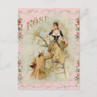 Cartão Postal Romantic Paris Lovers pink shabbychic