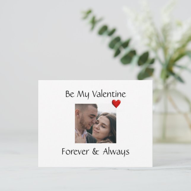 Cartão Postal Romantic Valentine Card Add Your Own Couple Photo (Em pé/Frente)