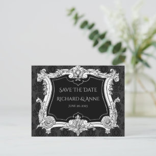 Cartão Postal Romântico, Casamento Elegante Moldura Francesa