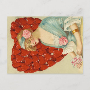 Cartão Postal Romântico Elegante Retro Dia dos Namorados, John W