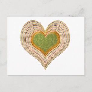 Cartão Postal Romântico Emerald Dourado Heart