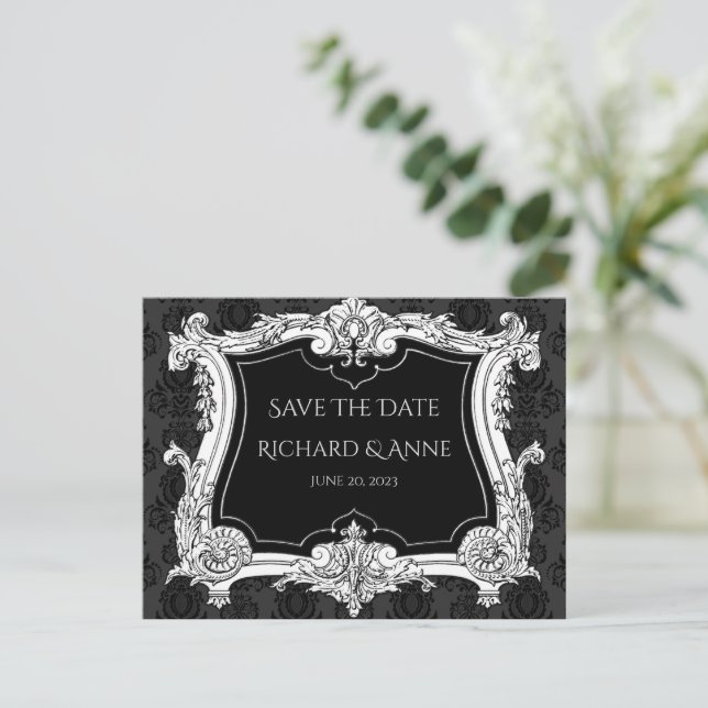 Cartão Postal Romântico,Francês Elegante De Casamento (Em pé/Frente)