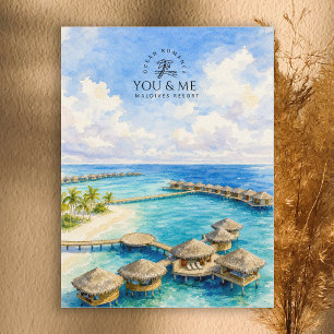 Cartão Postal Romântico You & Me Maldives Resort, Maldivas Viage