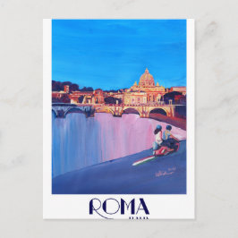 Cartão Postal Rome Italy Retro Poster