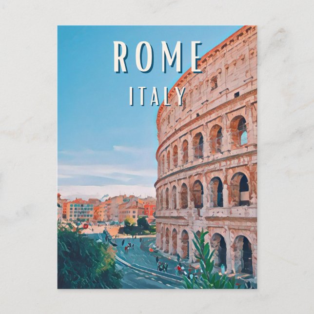 Cartão Postal Rome, la ville de la Dolce Vita et du charme itali (Frente)