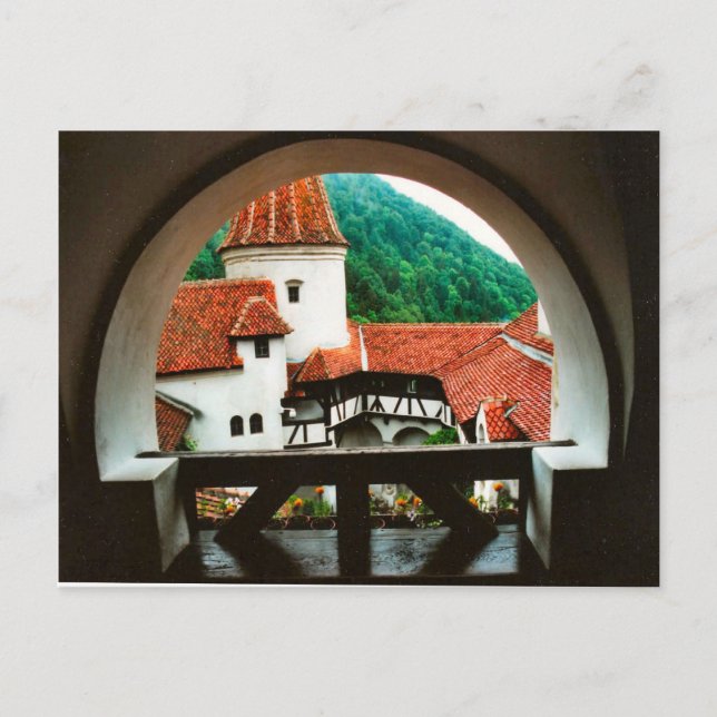 Cartão Postal Romênia, castelo de Drácula, Bran, Transylvânia, (Frente)