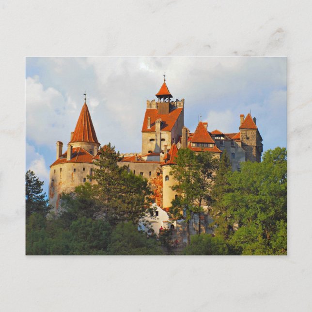 Cartão Postal Romênia, castelo de Drácula, Bran, Transylvânia, (Frente)