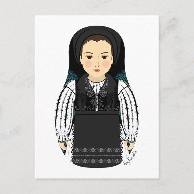 Cartão postal romeno Matryoshka (Frente)