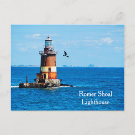 Cartão Postal Romer Shoal Lighthouse New York Harbor Postcard