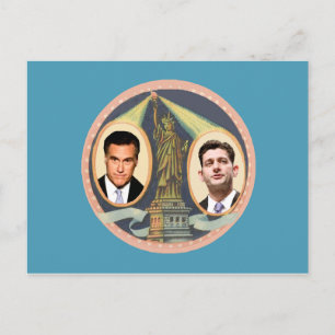 Cartão Postal Romney Ryan Retro