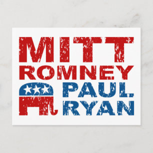 Cartão Postal Romney Ryan Run Vote Win