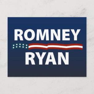 Cartão Postal Romney Ryan Stars and Stripes