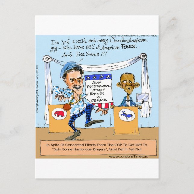 Cartão Postal Romney Tenta Zingers em Obama Engraçados Presentes (Frente)