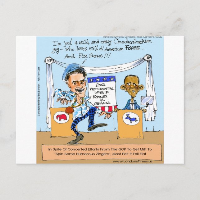 Cartão Postal Romney Tenta Zingers em Obama Engraçados Presentes (Frente)