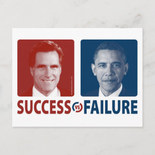 Cartão Postal Romney Vs. Obama - Sucesso Vs. Fracasso