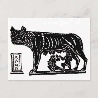 Cartão Postal Romulus e mitologia romana Remus