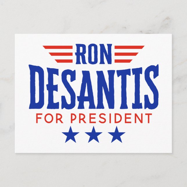 Cartão Postal Ron DeSantis para Presidente - Campanha (Frente)