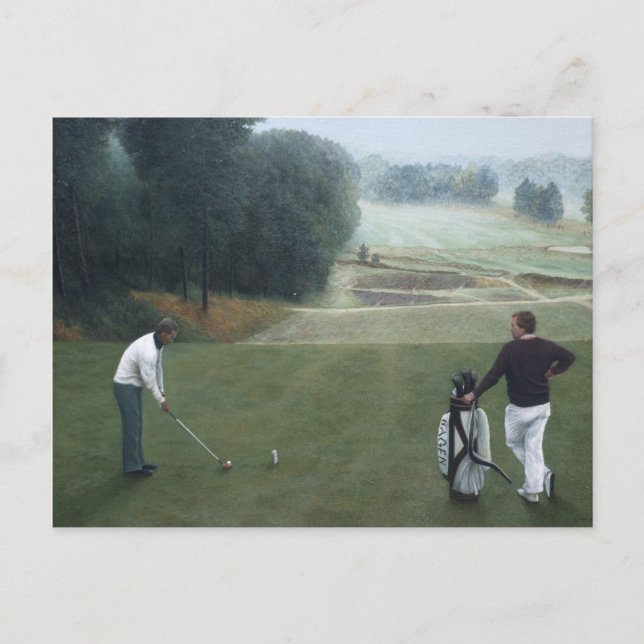 Cartão Postal Ron McGill Golfing Oil Painting 1 (Frente)
