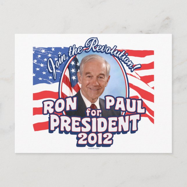 Cartão Postal Ron Paul President 2012 (Frente)