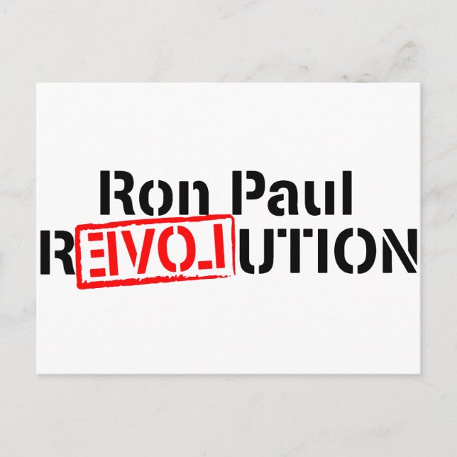 Cartão Postal Ron Paul Revolution Continua (Frente)