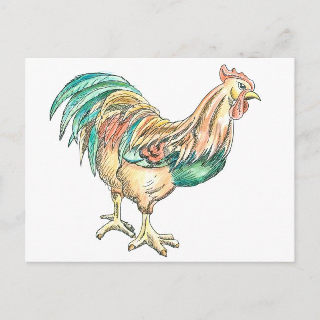 Cartão Postal Rooster Art (Frente)