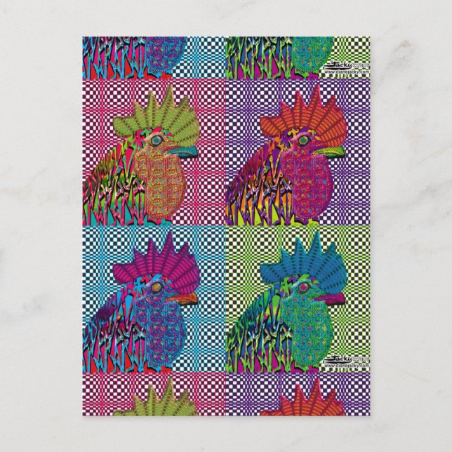 Cartão Postal Roosters ficaram em Psicose (Frente)