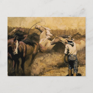 Cartão Postal “Roping Palomino” Arte Ocidental por Maynard Dixon