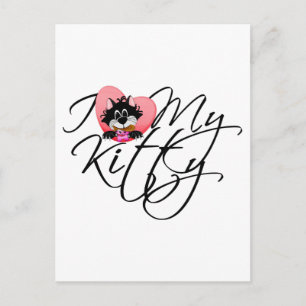 Cartão Postal Rosa, adoro meus Camisetas e presentes Gatinhos