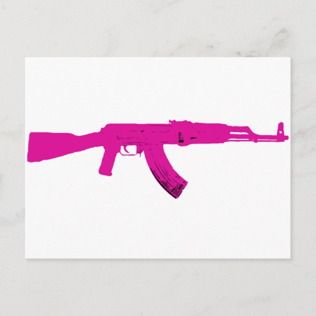 Cartão Postal Rosa AK-47 (Frente)