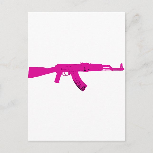 Cartão Postal Rosa AK-47 (Frente)