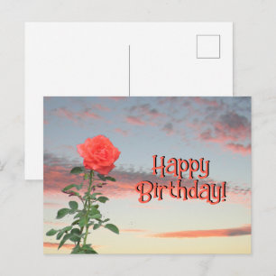 Cartão postal - Rosa ao pôr do sol