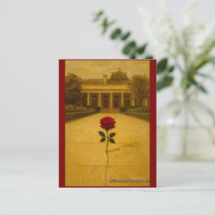 Cartão Postal Rosa Através da Fenda: Fundo da Casa Branca