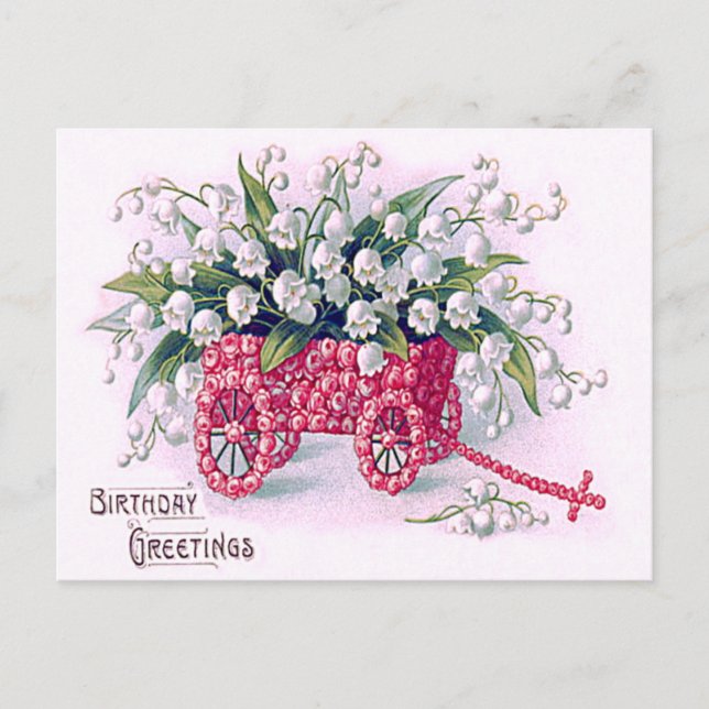 Cartão Postal Rosa Cart Lily do Vale (Frente)