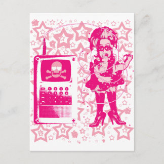 Cartão Postal Rosa da boneca de Berlim-Techno-Tusii