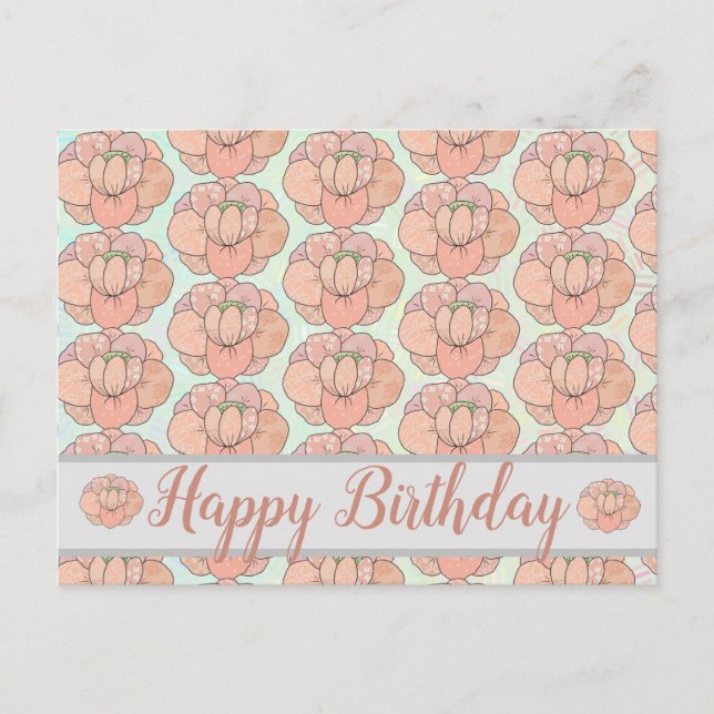 Cartão Postal Rosa damasco (Frente)