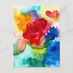 Cartão Postal Rosa de abstrato
